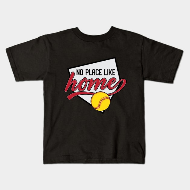 No Place Like Home, Softball © GraphicLoveShop Kids T-Shirt by GraphicLoveShop